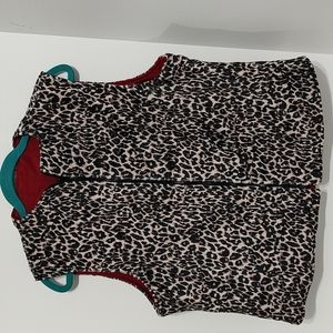 Susan Bristol Reversible Animal Print & Red Vest sz XL